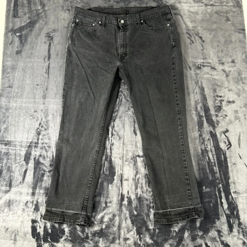 Levi's 514 Straight Leg Jeans Mens 40x30 Black Denim Waterless Classic Fit